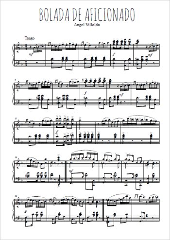 Téléchargez l'arrangement pour piano de la partition de Bolada de aficionado en PDF